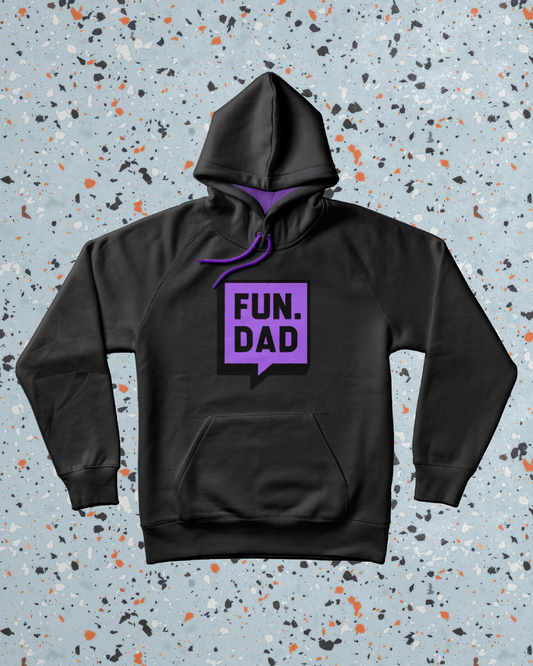 FUN DAD Premium Hoodie - Purple Boxed Logo
