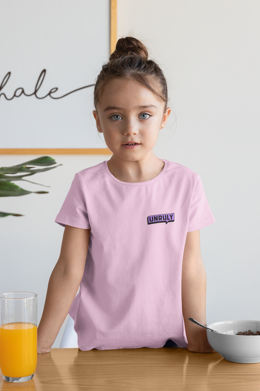 Kids UNRULY Tee - Purple Left Crest Logo