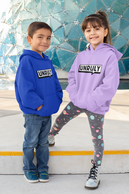 Kids UNRULY Hoodie - White Front Logo